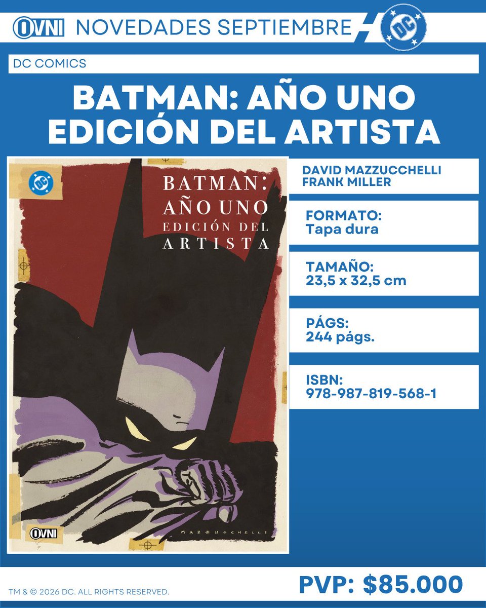 Ovnipressedit's tweet photo. [ADELANTOS] El viernes 18 de septiembre llegarán a las tiendas:

BATMAN: AÑO UNO EDICIÓN DEL ARTISTA

BATMAN: HUSH 2

BATMAN DE DOS MUNDOS

RAI: MUNDO CAIDO de @moztroslatam 

¡Encargalos ya en tu tienda amiga!

#Batman #BatmanDay #Rai #OvniPress #Moztros #DCCOMICS https://t.co/gUUHsfJMjK