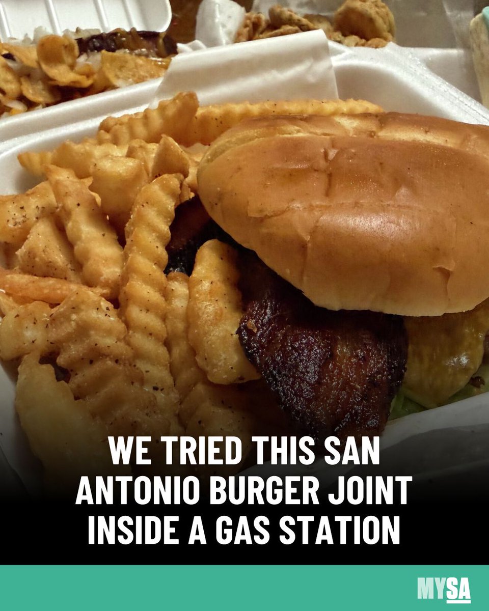 mySA's tweet photo. At first glance, it won't seem like anything special, but if you look closer, you'll see a neon-lit sign calling you in for a delicious burger 🍔👀 https://t.co/Mftf6xsu4O https://t.co/RumESyAK5V