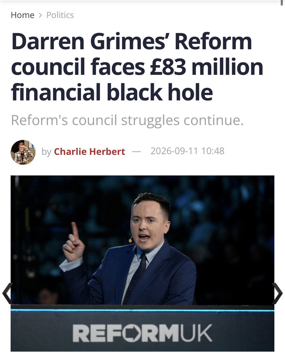 colder_sarcasm's tweet photo. Reform have bankrupted Durham county council. https://t.co/DdBj8WWuHn