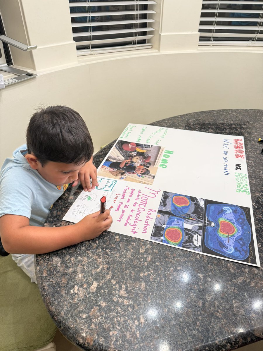 StephDudzinski's tweet photo. Fun excuse to explain what mommy does for work as a #radonc in 2nd grade language :) @sumeethj 
#womeninmedicine #doctormom #dualphysician https://t.co/F68VW0FYxq