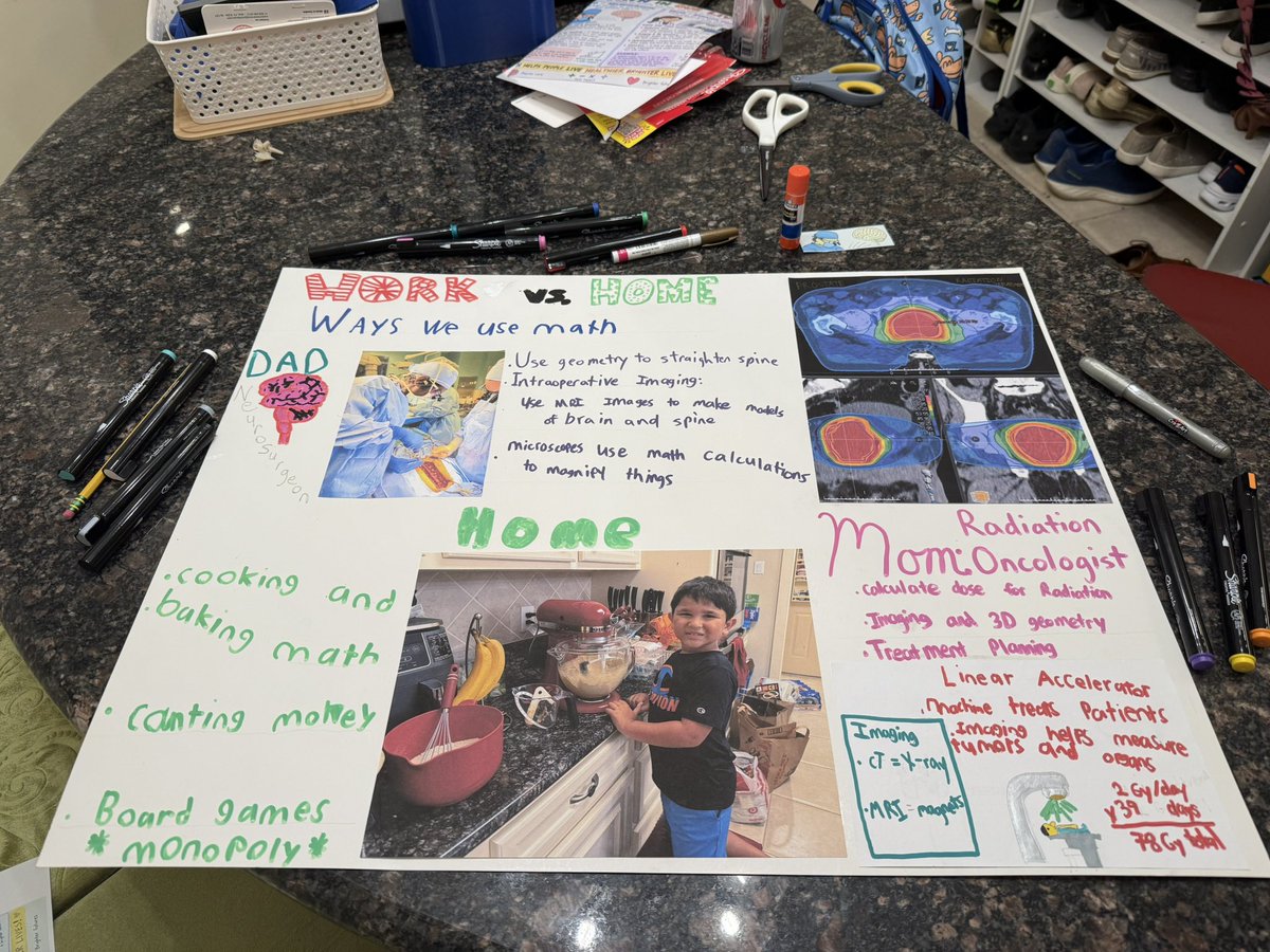 StephDudzinski's tweet photo. Fun excuse to explain what mommy does for work as a #radonc in 2nd grade language :) @sumeethj 
#womeninmedicine #doctormom #dualphysician https://t.co/F68VW0FYxq