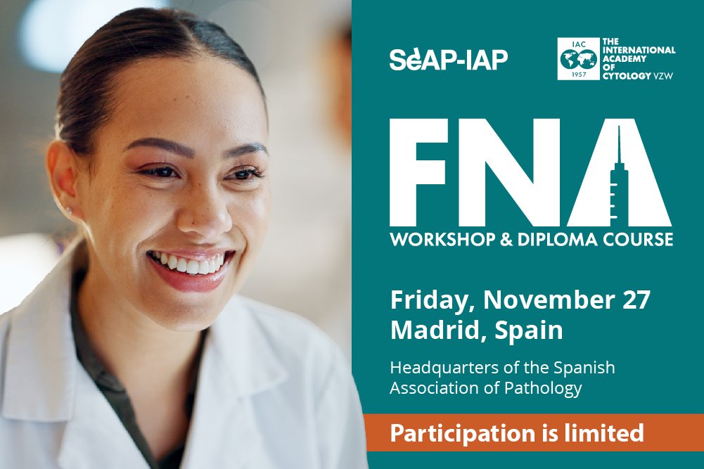 edusqo's tweet photo. Immersive Workshop and Diploma One Day Course
November, 27th Spanish Society of Pathology @SEAP_IAP Headquarters, Madrid, Spain.
A @IACytology activity 💉
https://t.co/207Pv2AvRh https://t.co/QV7f8IAnVj