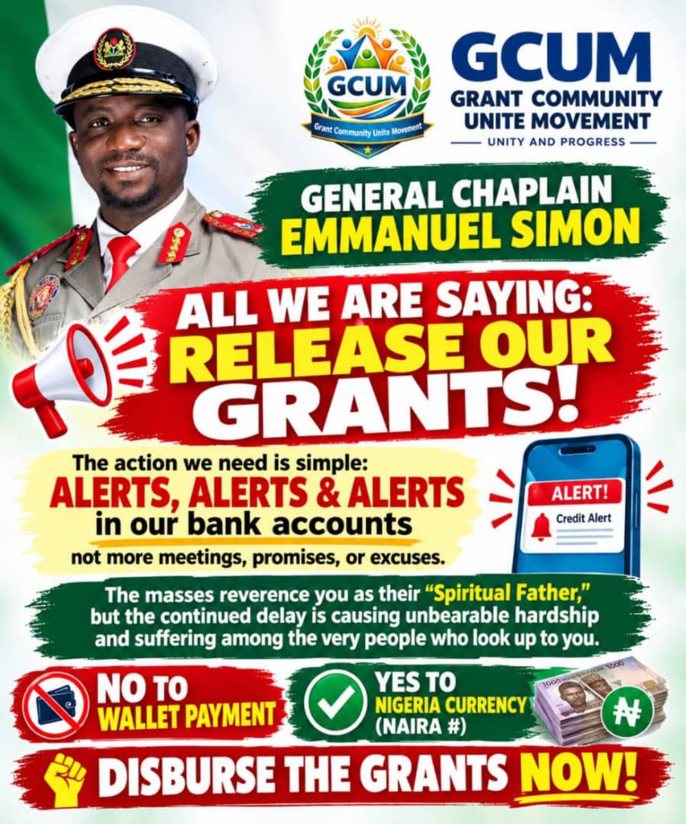 GrantCommuUnite's tweet photo. FAMILIARITY WITH POLITICAL BIGOTS — NO EXCUSE FOR MISBEHAVIOUR
PART 3 — THE QUESTIONS ARE STILL UNANSWERED.

If you claim to have the connections and access needed to facilitate the release of grants, that access should be used to help the people—not keep them in perpetual uncertainty.
The Grant Community cannot be told that someone is fighting for the masses while the same masses are allegedly being asked to make more payments before they can access what they have been waiting for.
Where is the accountability for the money already collected in the name of grants?
Where are the records?
Where are the timelines?
Where are the disbursements?

Political ambition should never become an excuse for using people's desperation as leverage. If allegations of extortion, manipulation or abuse of position have been raised, then they deserve a proper, independent investigation—not more stories.
The people are tired.
Stop the procrastination.
Stop the unexplained charges.
Stop the abuse of position.
Stop the endless storytelling.
If the funds are available, DISBURSE THEM.
If they are not, TELL THE PEOPLE THE TRUTH.
ENOUGH IS ENOUGH.
The masses deserve answers, transparency and justice—not another promise to wait.
#WhereAreOurGrants #DisburseOutstandingGrants #GrantAccountability #GrantTransparency #EndExtortion #NoToExploitation #BeneficiaryRights #DueProcess #JusticeForTheMasses #Nigeria #GCUM #AlutaContinua
