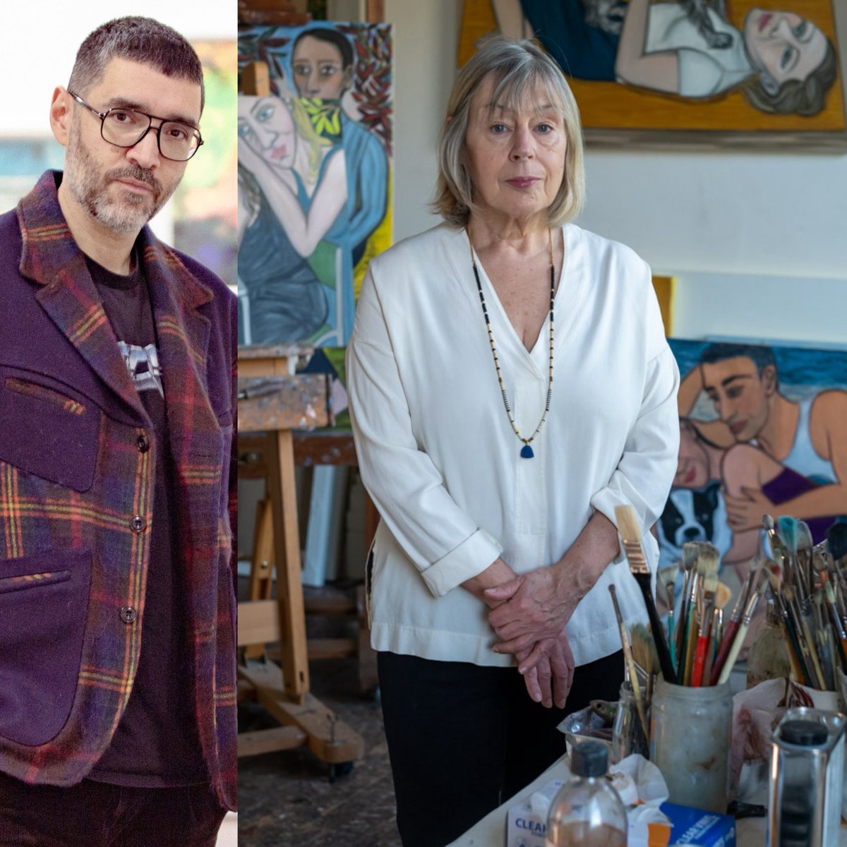 Talkart's tweet photo. 🎨🎉 New @TalkArt podcast episode! Robert meets painter #EileenCooper to discuss her new London solo show Learning to Fly, whilst also exploring her evolution across numerous bodies of work made in the past 5 decades. Listen now: https://t.co/U7bOrnWD1i https://t.co/vwqIIt2Mgf