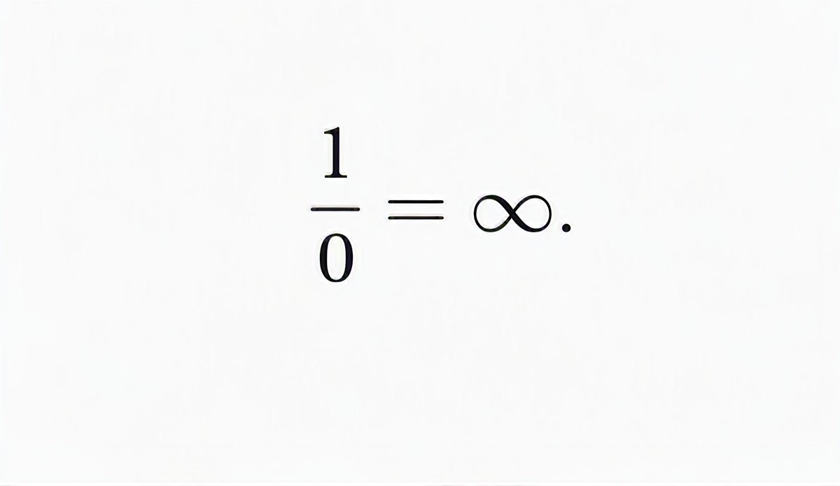Math_files's tweet photo. Whenever I hear someone say 1/0 = ∞, I think it is important to clarify what mathematics actually says. In standard arithmetic, 1/0 is undefined. Division asks us to find a number that, when multiplied by 0, gives 1. No such number exists.

However, as the denominator gets closer to zero from the positive side, 1 divided by that number becomes larger and larger without bound. This is why infinity appears when we discuss the limit, but infinity is not the value of 1/0.

So, 1/0 = ∞ is not mathematically correct. The correct idea is that 1/x → ∞ as x → 0⁺. The distinction between a value and a limit is small in notation but very important in mathematics.