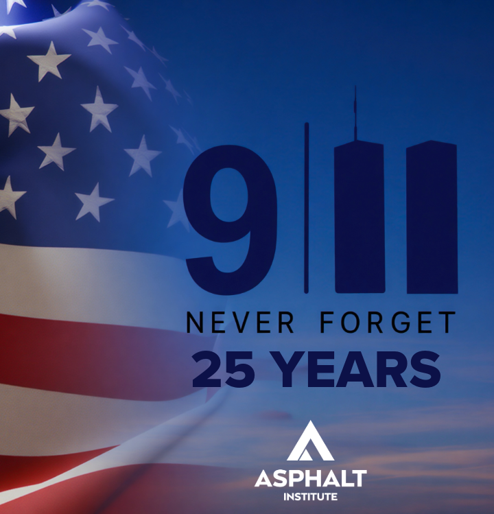 Asphalt_Inst's tweet photo. Today marks 25 years since September 11, 2001. We remember the lives lost, honor those who responded with courage and show gratitude for the resilience that followed. Our thoughts are with all who were affected.

#September11 #NeverForget #Remembrance 🇺🇸 https://t.co/8MFOs9vpWe