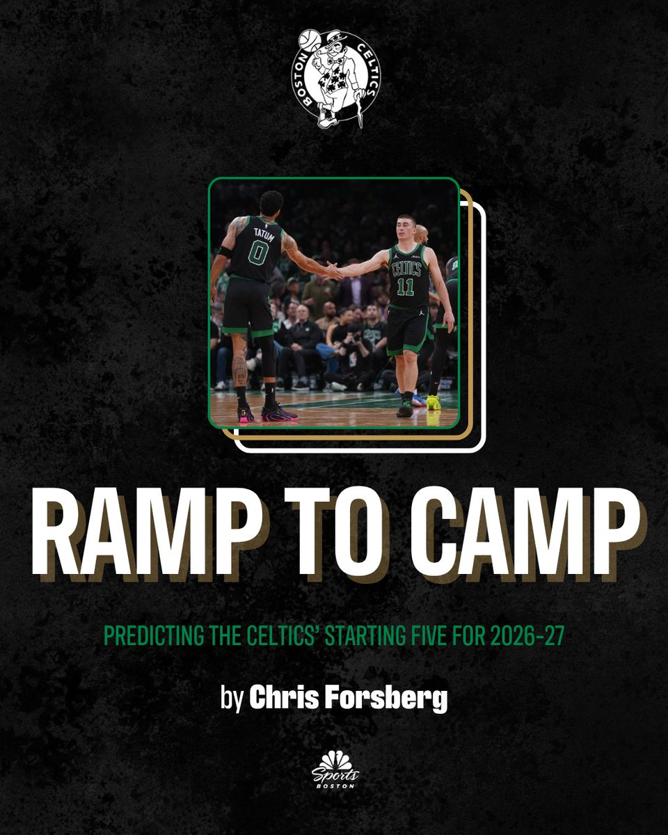 NBCSCeltics's tweet photo. What will the Celtics' starting five look like this upcoming season?

@ChrisForsberg_ and our staff made their predictions in the latest edition of our "Ramp to Camp" series: https://t.co/vJUZ4eY5ZL https://t.co/EfhlDGXnD0