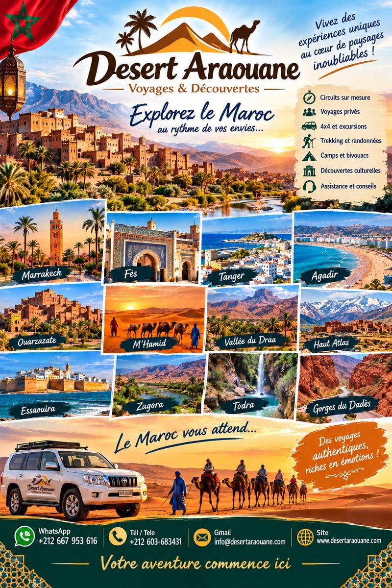 desertaraouane's tweet photo. 30% Discount Offer--------------------30% Discount Offer 

Morocco desert tours from Marrakech, Sahara Tours Morocco Marrakech Fes Tangier Casablanca, Family Trip Morocco Desert Tour Merzouga 3 Days Sahara Camel

Book Now- https://t.co/0Xwbg0YVv5
Call Now- +212(0)667 953 616 https://t.co/heT1IpM72K