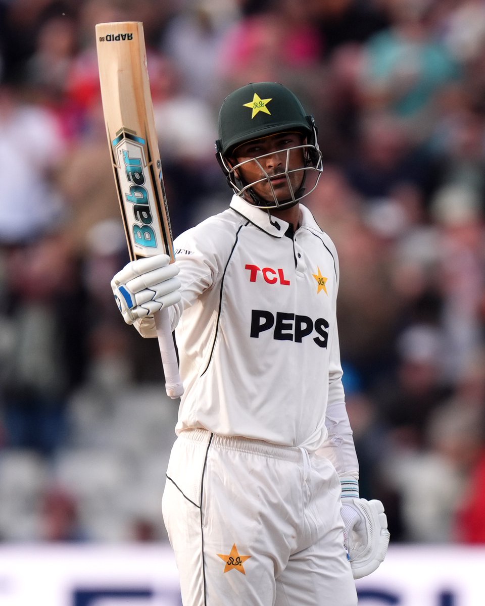 cricinfo's tweet photo. Razaullah's 43-ball fifty at Edgbaston is the fastest for Pakistan on Test debut 🔥

Their previous fastest was by Faheem Ashraf off 52 balls vs Ireland in 2018 #ENGvPAK https://t.co/CGFiE3j7Wb