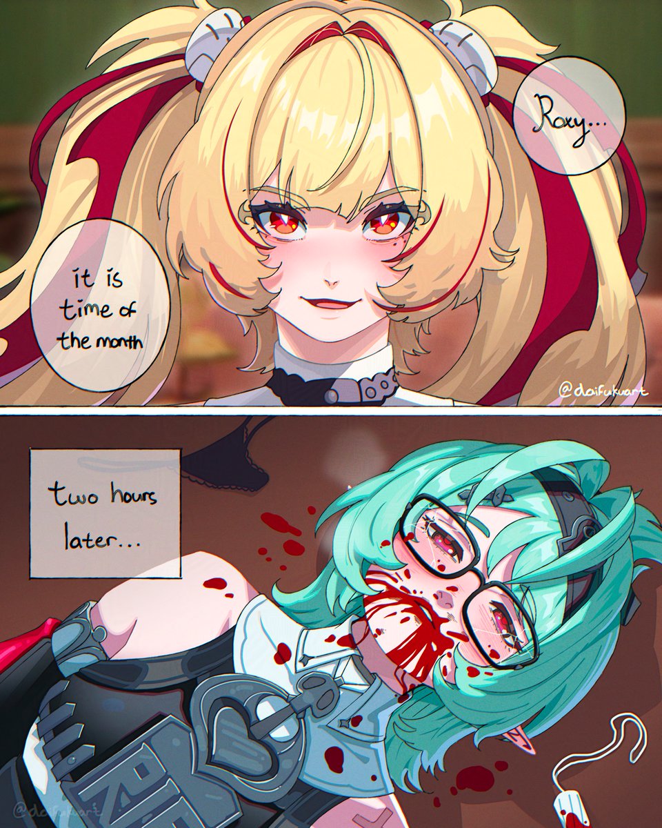 daifukuart's tweet photo. Claret &amp; Roxy 🩸
#ZenlessZoneZero #ZZZero #ゼンゼロ https://t.co/3D1XgHE8ei