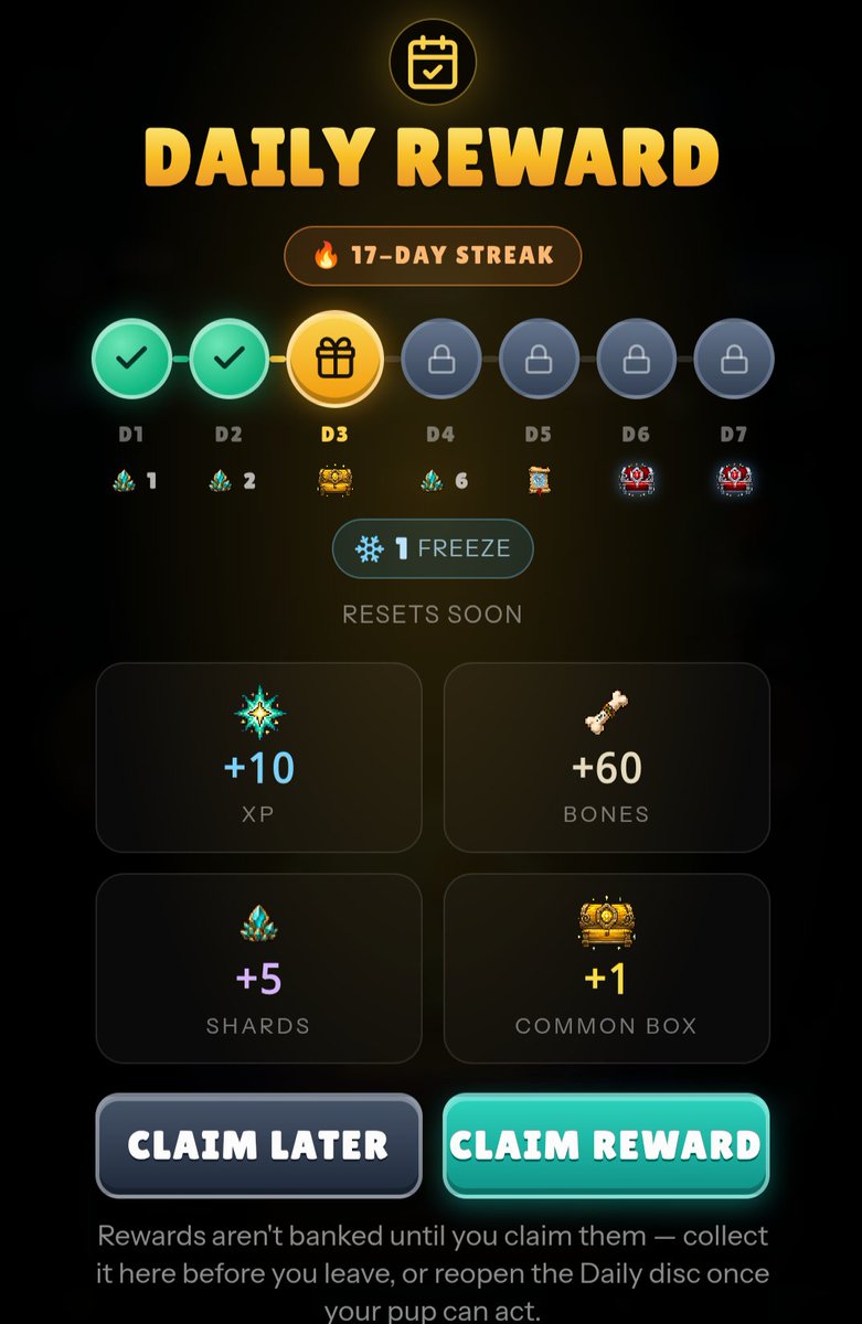 CCM_cro's tweet photo. Daily reminder, CroFam.

Go to @wolfswapdotapp and claim your daily @playwolfage rewards!

Don’t miss out on free loot to strengthen your pup and dominate the field. https://t.co/P7bSIyOXRS