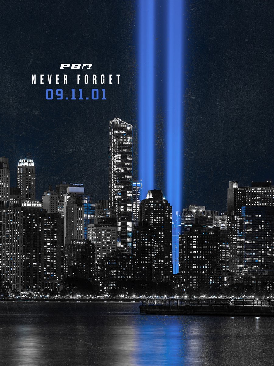 PBR's tweet photo. 25 years later, we honor the lives lost, the heroes who answered the call, and all those forever impacted by September 11, 2001. We will never forget. https://t.co/ne1itb3VbI