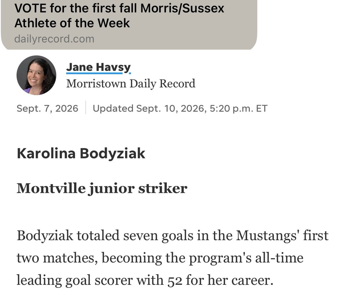 kbodyziak's tweet photo. High school season is in full swing and the Mustangs are rolling.  3-0! Let's go Montville! ⚽️💚💛🐎
Thanks @HSSportsNJ and @dailyrecordspts for the recent write-ups and nominations.  @pdalegacyblue09 @NDCoachNorman @gll088 @DawnSiergiej @CoachEddieCU @Darren__Ambrose @samar_azem  @LucaCrivellari2 @BC_WSOC @CoachGraceB @CoachCWatkins @StagsWSoccer @StagsWsocCoach @coachclh77 @WakeWSoccer @CanesFutbol @HoyasWSoc @UVAWomenSoccer  @Vol_Soccer @HokiesWSoccer @clemsonwsoccer @RUWSoccer @ryan_nigro18 @SHUWSOC @PC_CoachLopes @psucoachtim @IndianaWSOC @PC_WomensSoccer @ArmyWP_WSoccer @tori_ball @UConnWSOC @XavierWSOC @ky1eventer @Pitt_WSOC @TerpsWSoccer @DaytonWSoccer @LehighWSoccer @Bucknell_WSOC @SpiderSoccer  @AU_WSoccer @DrexelWSoccer @DelawareWSOC @HCrossWSoccer @RhodyWomens @chris_wazzy @MonmouthWSOC @jasondowiak @laczynaskobieca