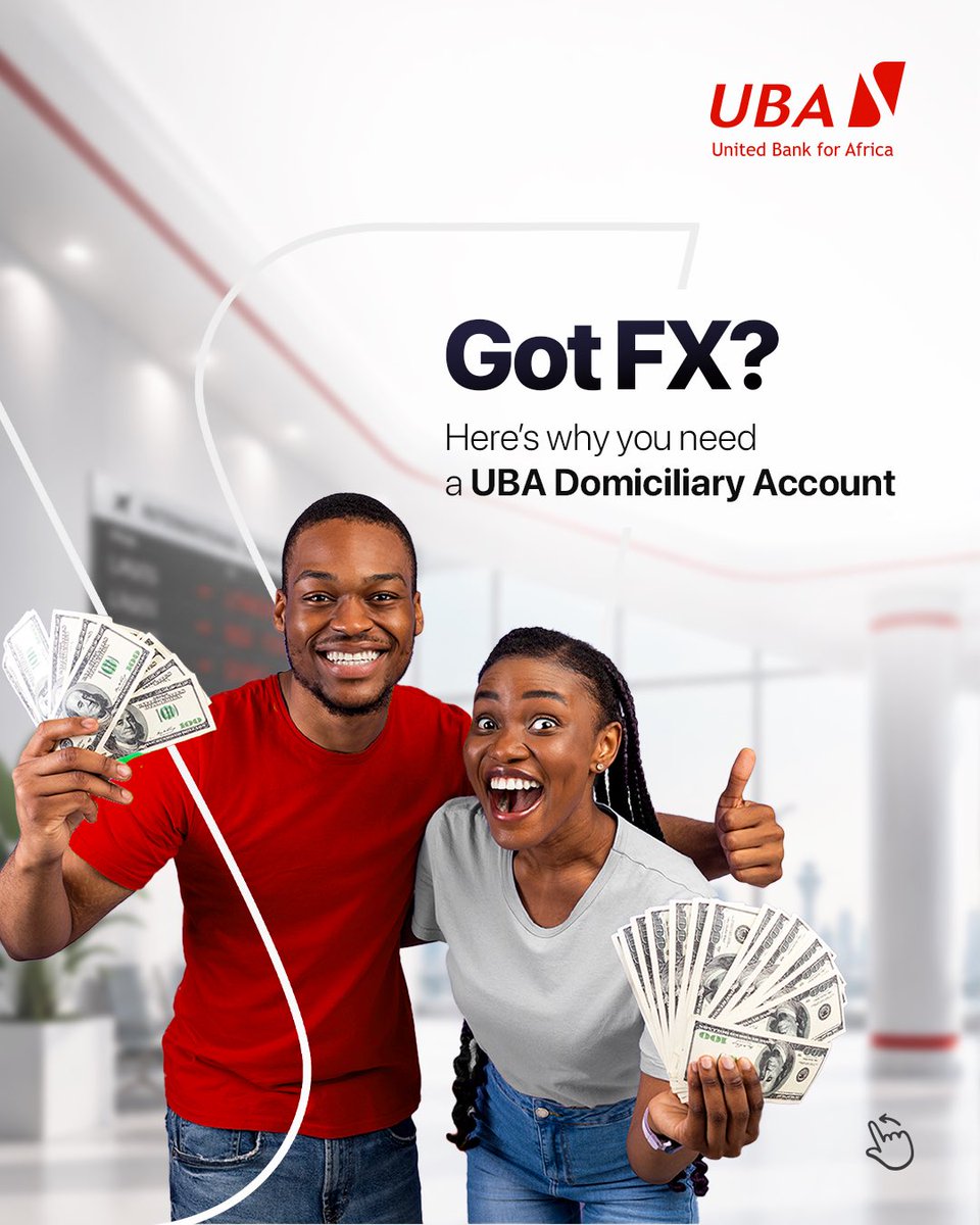 UBAGroup's tweet photo. 𝐀 𝐒𝐦𝐚𝐫𝐭𝐞𝐫 𝐖𝐚𝐲 𝐓𝐨 𝐌𝐚𝐧𝐚𝐠𝐞 𝐘𝐨𝐮𝐫 𝐅𝐗.

Managing foreign currency is easier when you have an account designed for it. With UBA, you can keep your FX in one place and enjoy convenient access whenever you need it.

Open a UBA Domiciliary Account today via the link https://t.co/yMB78Sg7BT .

#AfricasGlobalBank