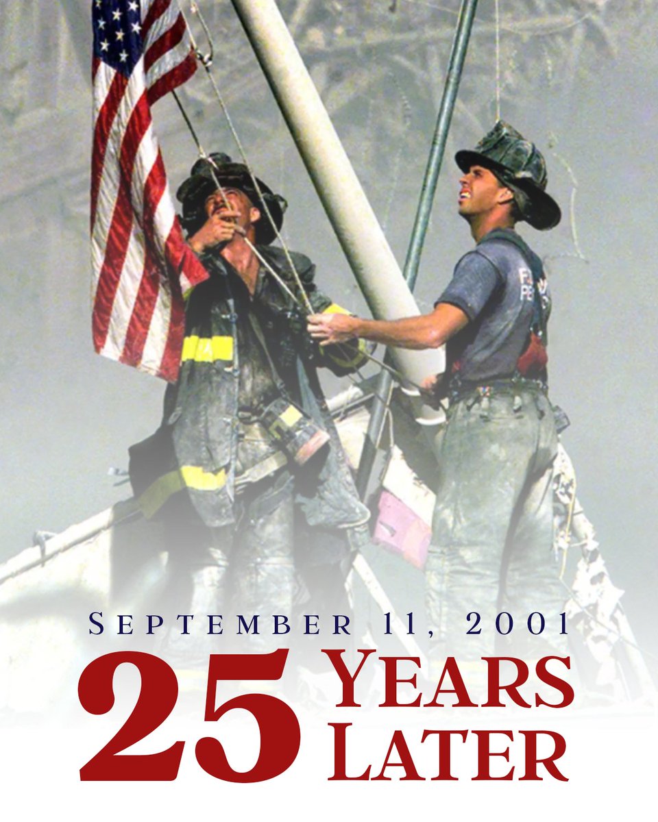 GovMikeKehoe's tweet photo. On September 11, 2001, America witnessed unimaginable tragedy — but also extraordinary courage, unity, and resolve. In one of our nation’s darkest hours, we stood together and showed the world the strength of the American spirit.

Today, on the 25th anniversary of that tragic day, Claudia and I join Missourians in remembering every life lost, honoring every hero, and praying for the families who continue to carry their sacrifice.