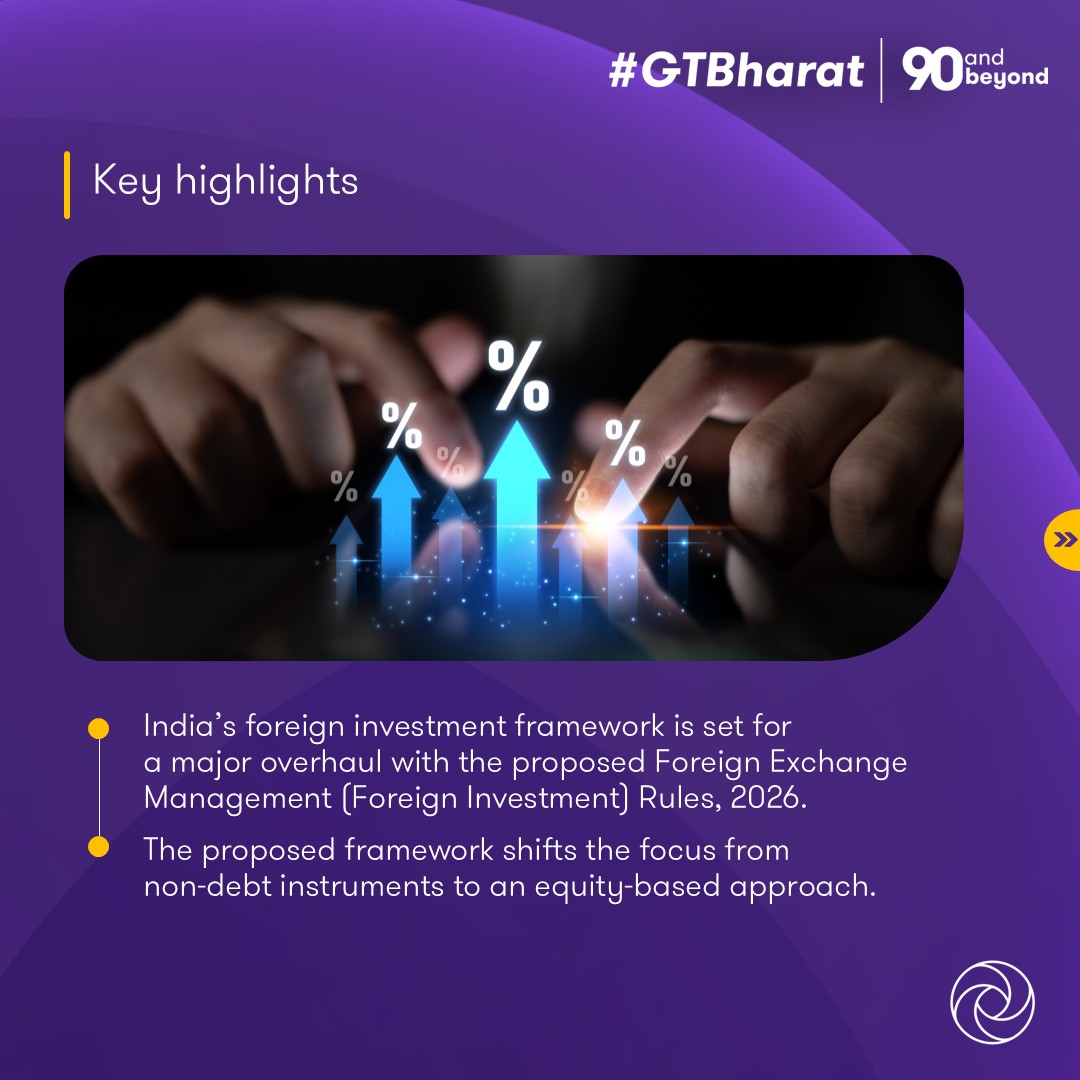 GrantThorntonIN's tweet photo. The latest edition of the FEMA Bulletin analyses the proposed Draft Foreign Exchange Management (Foreign Investment) Rules, 2026, covering changes to foreign investment classification, control parameters and investee eligibility.

Know more: https://t.co/6nD9Yi3sCf

#FEMA #FDI https://t.co/XGEaW7AFFq