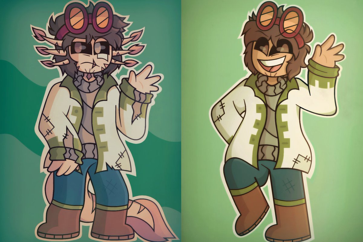 GoldleafWoodss's tweet photo. What happens when you can't just stick to the one design? You get the RAGE-verse, including:
Axolotl-fused (traumatized)
Regular (joyful for once)
King chess piece (also traumatized) King chess piece no. 2/O.R. (evil, really likes to hear himself talk, hallucinated)
@RagePlaysYT https://t.co/CsP118l9Nv