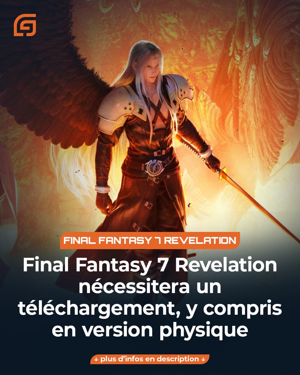 GAMEWAVE's tweet photo. 😞 Final Fantasy 7 Revelation nécessitera un téléchargement, même si vous disposez de l'édition physique du jeu !

Vu l'état de l'industrie, on peut déjà s'estimer heureux d'avoir une version disque du dernier épisode du remake de FF7. Mais attention : le disque ne contiendra pas le jeu complet et un téléchargement de données restera obligatoire même pour cette édition. Naoki Hamaguchi explique qu'il aurait fallu multiplier les disques pour éviter ce téléchargement, ce qui aurait forcé à sacrifier la qualité graphique, un compromis que Square Enix a préféré éviter.
C'est une bonne ou une mauvaise nouvelle pour vous ?