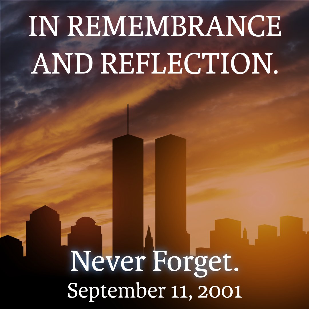 Alarm_Software's tweet photo. Today marks twenty-five years since September 11, 2001.

We're taking a moment, along with the rest of the country, to remember the lives lost and the first responders who ran toward danger to save others. Never forget. https://t.co/r42XZuhPLF