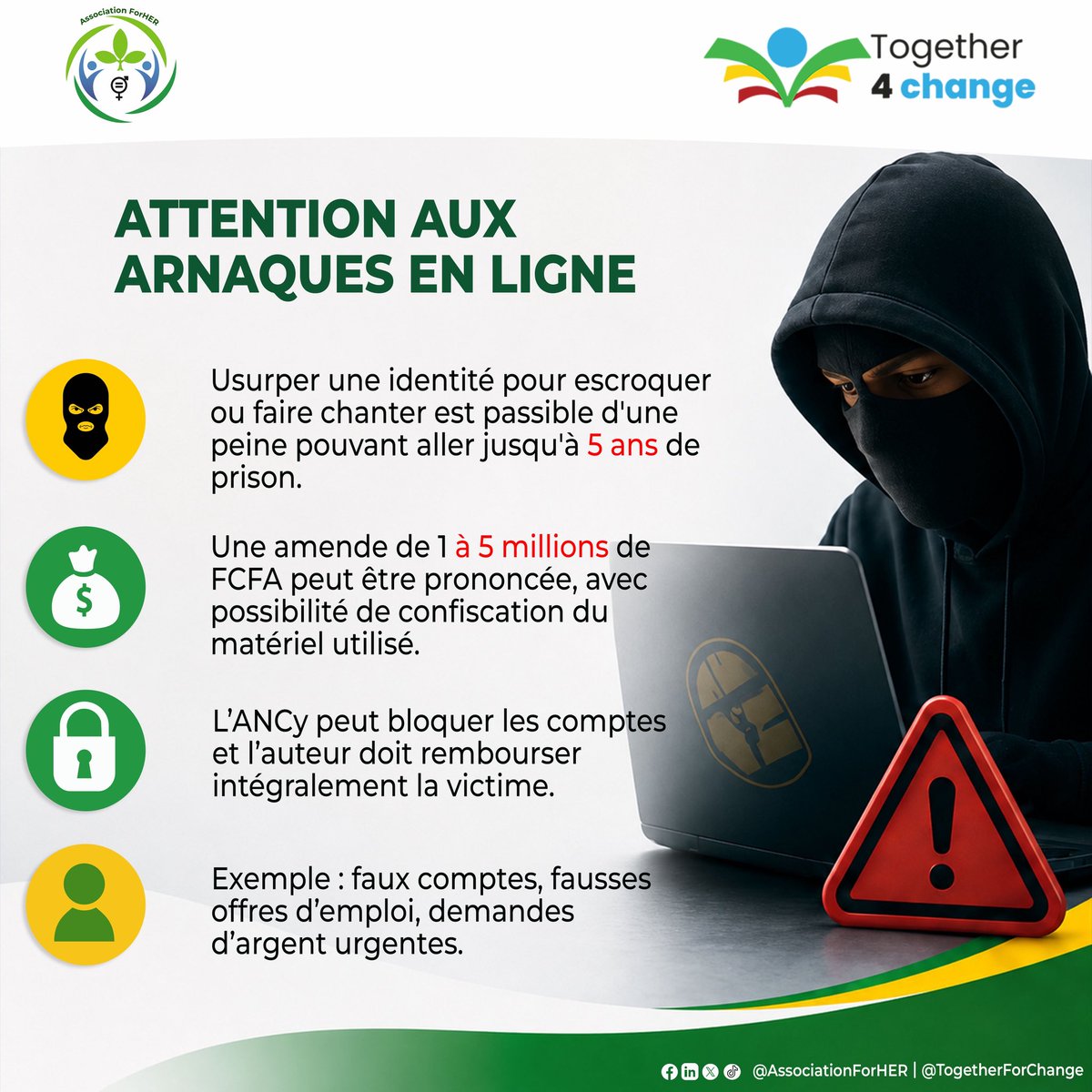 AssoForher's tweet photo. Et bien chers amis, nous avons parcouru les formes de cyberviolences, appris à les identifier et découvert les bons réflexes pour mieux s'en protéger.
Alors, que dit la loi concrètement ? Auteur de cyberviolences, quelles sont les peines encourues ? Victime ou témoin, que faire? https://t.co/8QJ1YTFUAQ