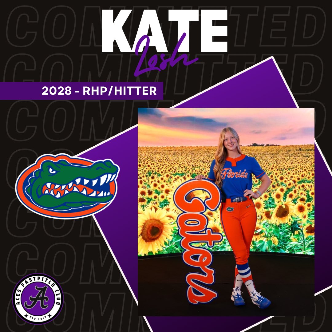 Aces_SoftballKC's tweet photo. BIG Congratulations to @LoshKate and her family on her recent commitment to @GatorsSB. So pumped to watch her continue to grow - no one outworks her. A testament to hard work and commitment! The Gators got a special one! 

Go Gators! 🐊 🧡🔹

@SoftbalAmerica @DiamondAddicts https://t.co/dQFNObZwKh