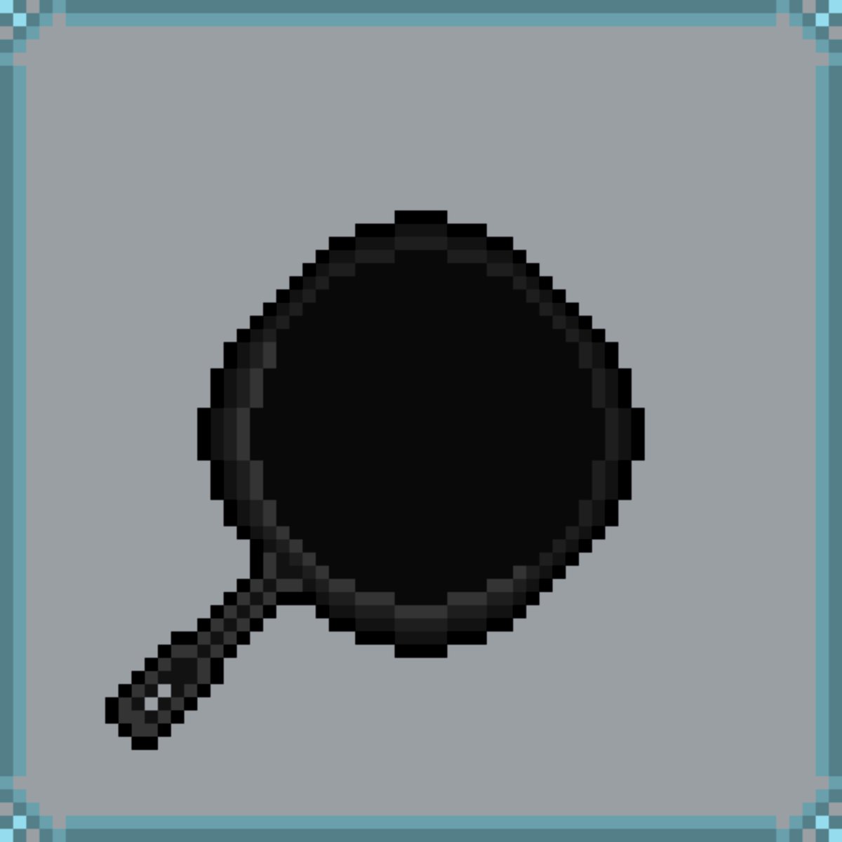 untamal20's tweet photo. Pixel art of an iron frying pan 
It always makes me laugh a little to remember that the word used for bread in spanish is they same Word used for frying pan in English https://t.co/mcaHep0vnz