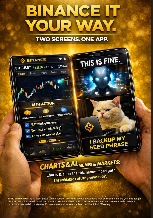 VMMCKENYA's tweet photo. @binance The foldable future Is here - powered by Binance.
#BinanceItYourWay
#BinanceFoldable
#TradeSmart
#AITrading
#CryptoCulture
#MemesMeetMarkets
#SuperAppFuture
#CryptoInnovation
#TheFutureIsFoldable https://t.co/ZaRLFPNmUg