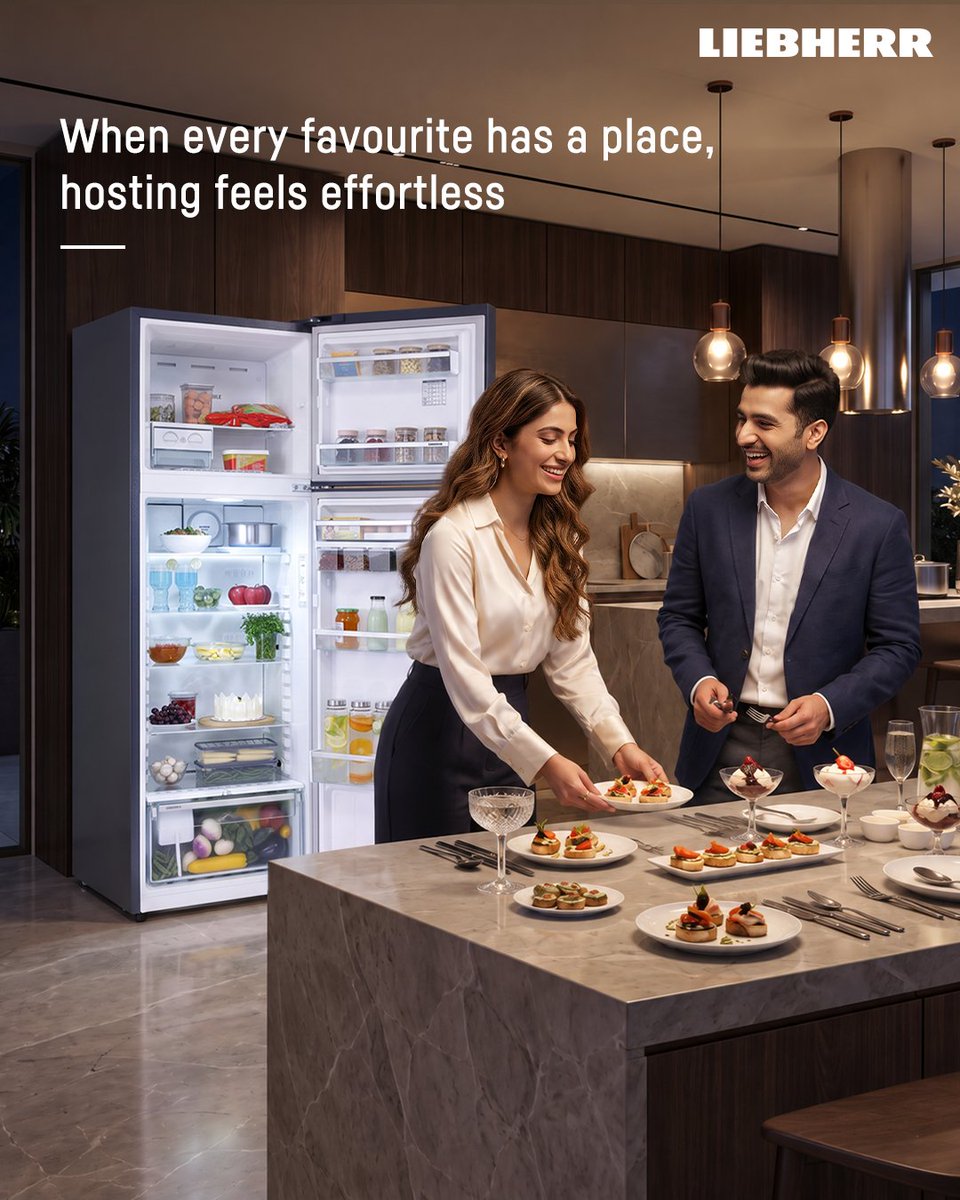 LiebherrHomeIN's tweet photo. A well organised fridge makes room for every hosting essential.
From drinks to desserts and everything in between, Liebherr keeps it all within easy reach.
#liebherr #liebherrappliancesindia #loveinnovationloveliebherr #germanengineering #morehostingspace https://t.co/HYEcMbaEhm