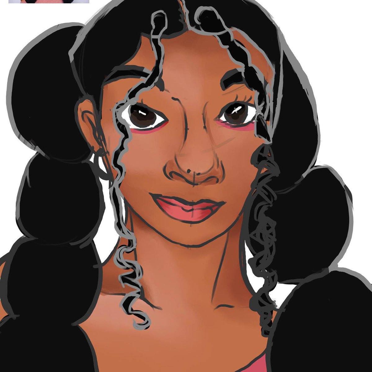30Nini's tweet photo. This is a vulnerable post, but I hope sharing my struggles helps others. I’ve been studying POC representation and hairstyles this year to become more inclusive. Artists should support each other, learn, grow, and create a safe space for https://t.co/FWvZRkOFvO
