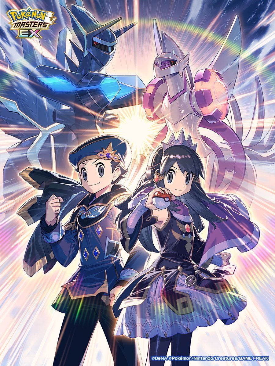 pokejungle's tweet photo. Sync Pairs for Lucas &amp; Dialga (Origin Forme) and Dawn &amp; Palkia (Origin Forme) are coming soon to Pokémon Masters EX! A new event starts on September 12 https://t.co/QwaCryht51