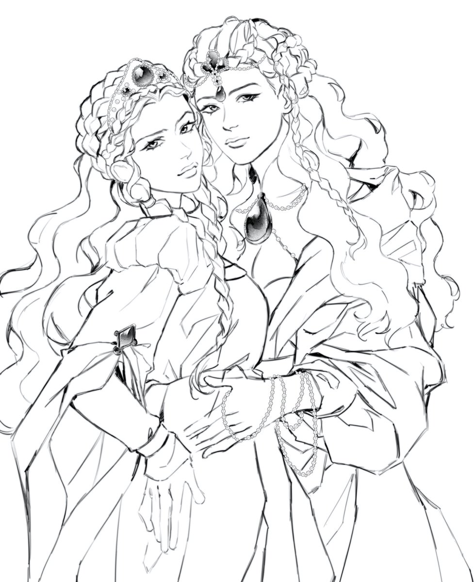 keruwich's tweet photo. Rhaenyra Targaryen and Laena Velaryon WIP https://t.co/2ZWKcO7vkH