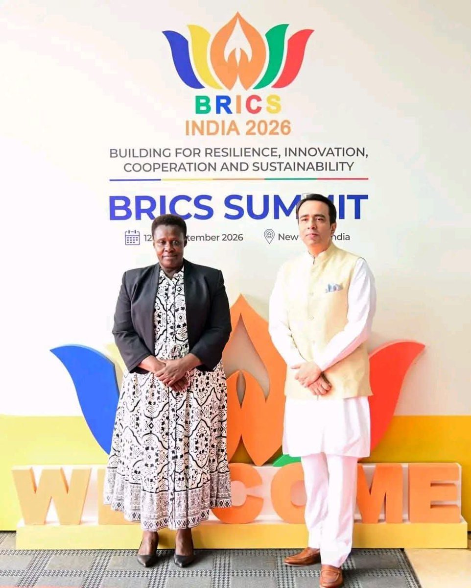 UGHighCommND's tweet photo. H.E Jessica Alupo, Vice President of the Republic of Uganda arrived in New Delhi today for the 18th BRICS Summit.

She was warmly received at Indira Gandhi International Airport by @jayantrld

Uganda and India enjoy warm bilateral relations, anchored on historical cultural linkages, extensive economic and trade interests, and convergence on major bilateral and international issues.