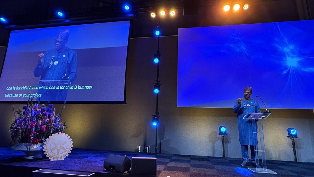 JohnHewko's tweet photo. Yinka Babalola, @Rotary President for 2026-2027 from Nigeria speaking at Rotterdam Rotary European Action Summit - he is the 1st Rotaractor to serve as Rotary President. He played a key role in making Nigeria free of the wild polio virus #endpolio @rotaract https://t.co/snkQh0Ku05