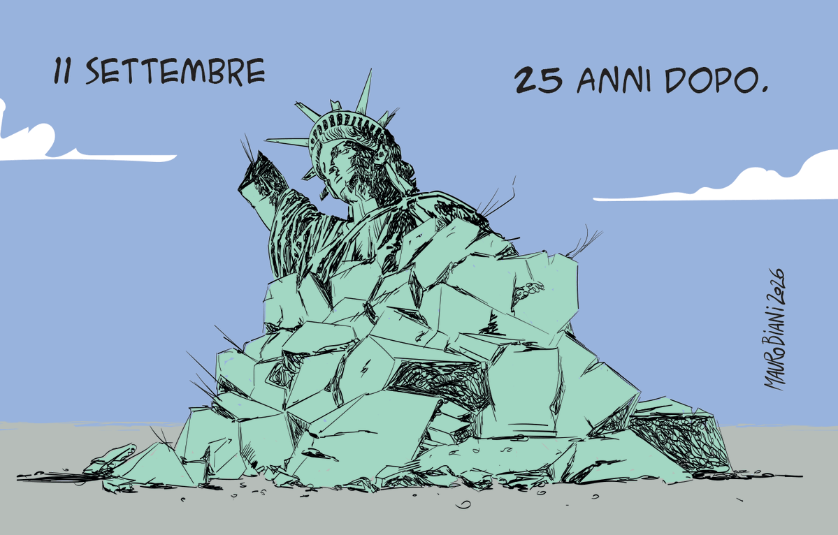 maurobiani's tweet photo. #11settembre2001 #11SEP2026 #Usa #Trump #mondo
Venticinque anni dopo.
Oggi per @repubblica https://t.co/ZSNVVOG47F