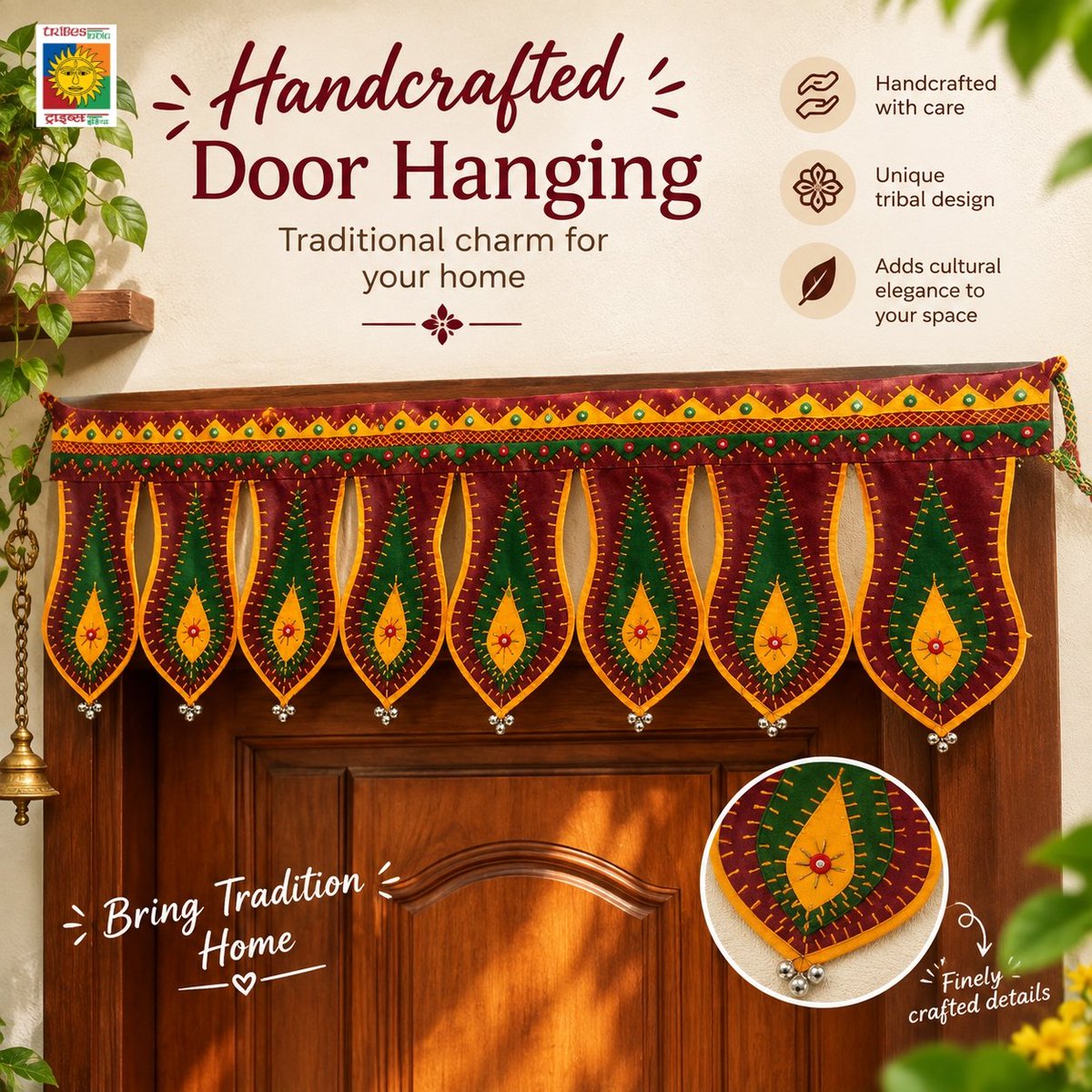 Trifed_AP's tweet photo. ✨ Handcrafted Door Hanging ✨
Add a touch of tradition and colour to your home with this beautiful handmade toran. 🌸🏡
🧵 Artisan-made | 🌿 Traditional charm | 🏡 Perfect for décor
#Handcrafted #Toran #IndianHandicrafts #HomeDecor #Vocal4Local #BuyTribal https://t.co/rCokVPteYT