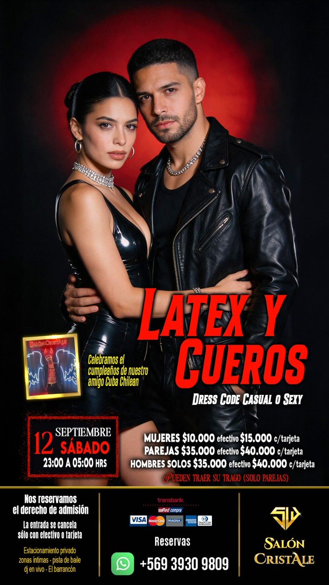 saloncristale's tweet photo. Sábado de latex y cueros🤩 los esperamos con la escencia De😈 son bienvenidos a disfrutar de la buena onda y cordialidad de 
💎 "Salón CristAle" ❤️❤️❤️ https://t.co/B2X3BctFp2