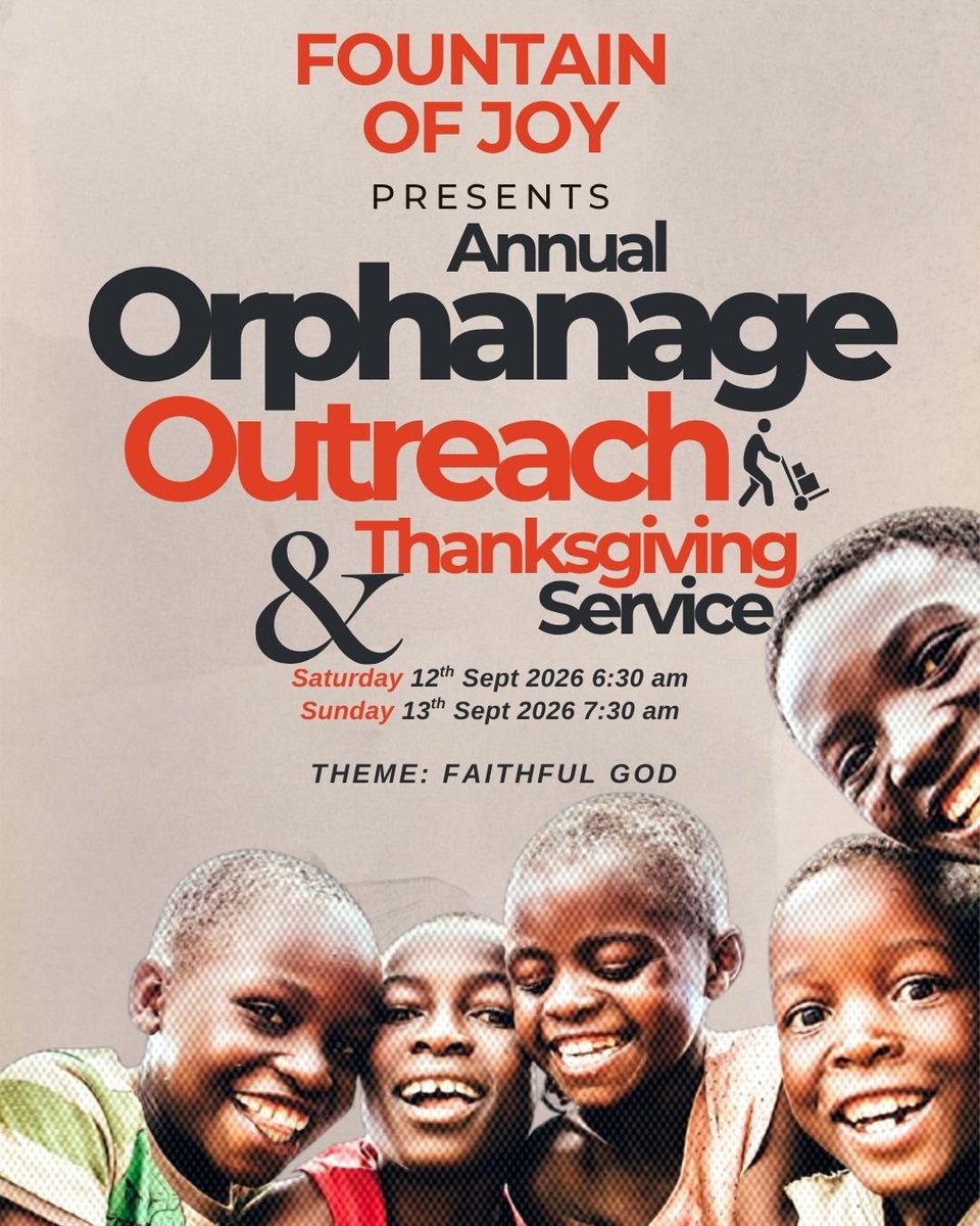 paulohomesltd's tweet photo. Join us on:
*OUTREACH
Saturday 12th Sept. 2026
TIME: 6:30am
LOCATION: Paulo Towers, Perseverance Building, Paulo Drive, River Park Estate, Airport road, Lugbe Abuja.

*THANKSGIVING SERVICE Sunday 13th Sept. 2026
TIME: 7:00am 
VENUE: Living Faith Church, along Paul Odili Crescent https://t.co/rd2z0i0Psf