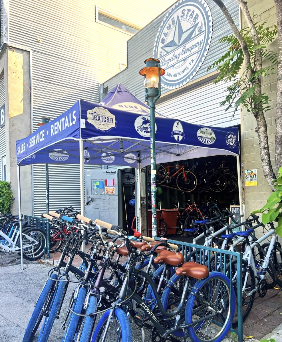 BlueStarComplex's tweet photo. It’s going to be gorgeous weather this weekend to roll out on a ride! Come visit the crew at Blue Star Bike Shop for all your biking needs! Plus, don’t forget they offer rentals as well! 🌞🚴‍♀️ https://t.co/bKbEUc8RQJ
