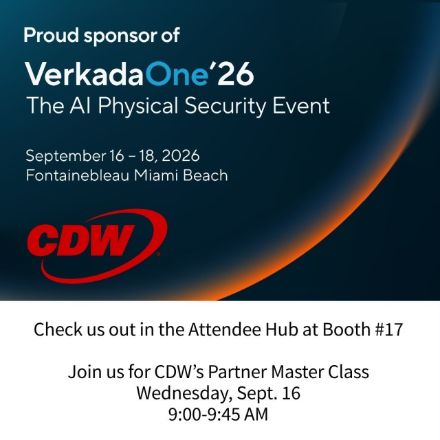Kapowski1019's tweet photo. 📣 We're heading to Miami later this month ☀️ @CDWCorp is a proud platinum sponsor of #VerkadaOne 2026. Let's connect while we're there! Find us at Booth #17 on the show floor, and don't miss our Master Class on 9/16 🎤 @VerkadaHQ #V1Sponsor https://t.co/Jwizp5Y5qC https://t.co/z72OXQEDeA