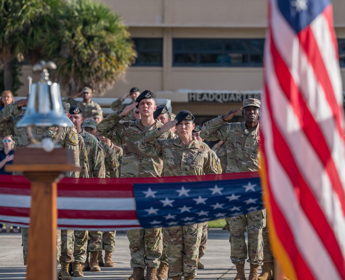 SLDelta45's tweet photo. 🇺🇸 Never forget 🇺🇸

25 years later, Sept. 11, 2001, remains a day etched into the history of the United States. 

SLD 45 held a ceremony to honor those whose lives were lost as well as the first responders who ran toward danger to save others. https://t.co/gPYsrwocIp