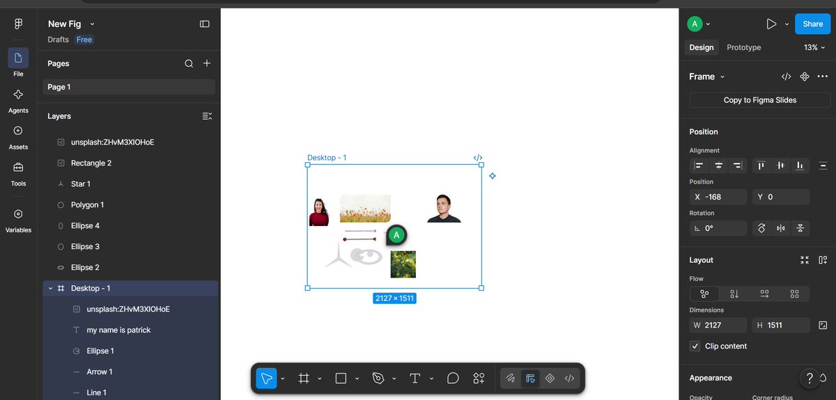 The_AbahPatrick's tweet photo. Had my first UI/UX design class today and officially stepped into the world of design! ✨😊
Signed up for Figma and experimented with basic shapes, placed images, and added text to create my very first newbie project. So excited to keep learning! 🤓🎨
#Figma #UIUXJourney https://t.co/7lQQGxXgwA