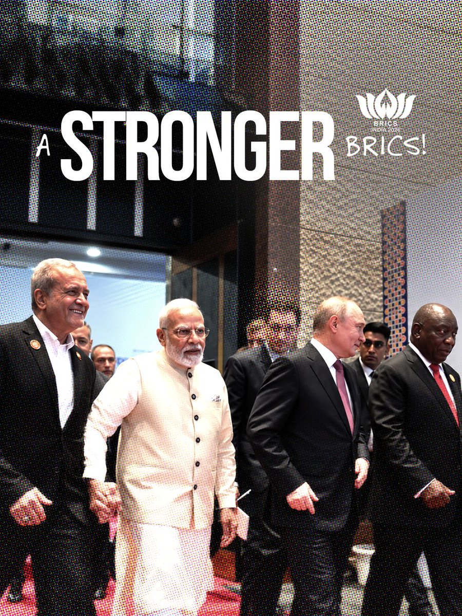 mygovindia's tweet photo. BRICS in its power era.

#BRICS2026  #BRICSIndia2026  #IndiaBRICSChairship #MEAIndia https://t.co/5FIsasVQID