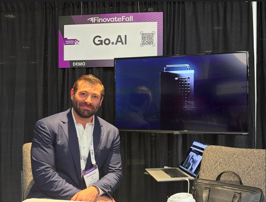 Hello_GoAI's tweet photo. Last week our team was back on stage at #FinovateFall in New York for another live #OnPremAI demo. 

Thanks to everyone who stopped by. https://t.co/SVYL8c4lk2