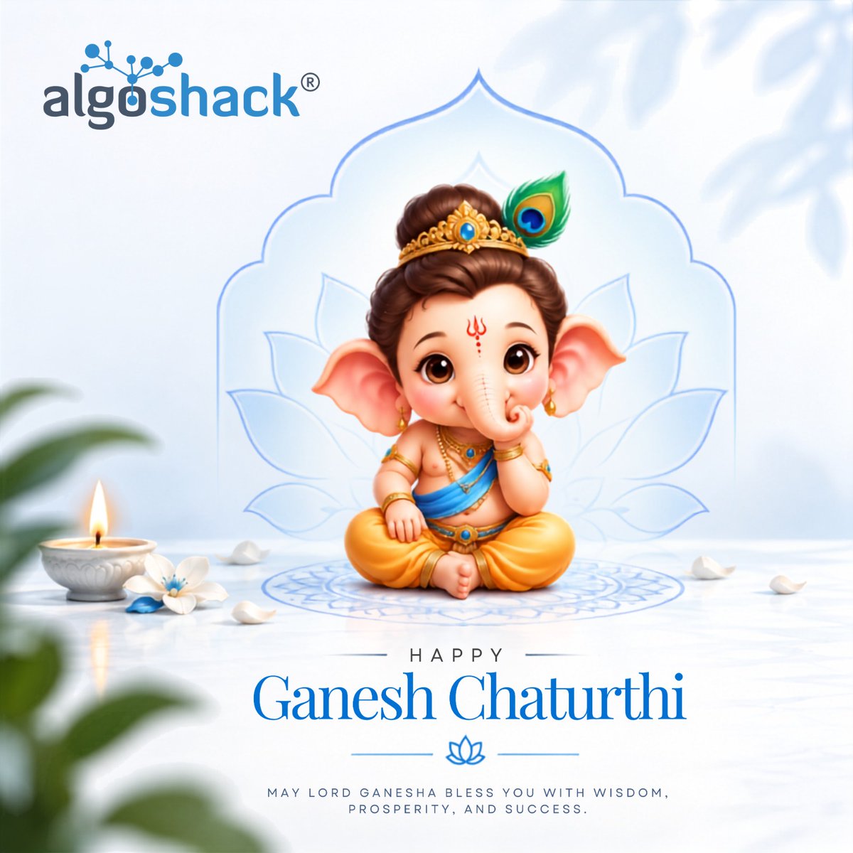AlgoshackT's tweet photo. Happy Ganesh Chaturthi from AlgoShack!

May Lord Ganesha bless us with wisdom, prosperity, success, and new beginnings. 

Wishing everyone a blessed and joyful celebration!

#GaneshChaturthi #AlgoShack #NewBeginnings https://t.co/ChvnVJcfB3