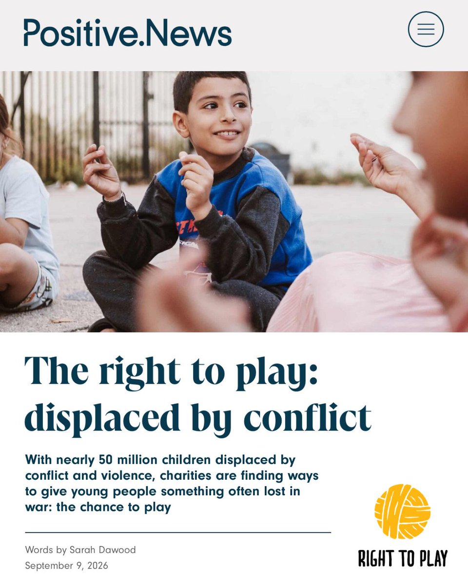 RightToPlay_UK's tweet photo. Right To Play Lebanon Country Director Racha Nasreddine spoke to Positive News about the role of play in supporting the well-being of children affected by conflict.

Thank you for highlighting our work supporting children through crisis, @PositiveNewsUK.

https://t.co/e7Agz0uExe https://t.co/LmlRJEK5zx