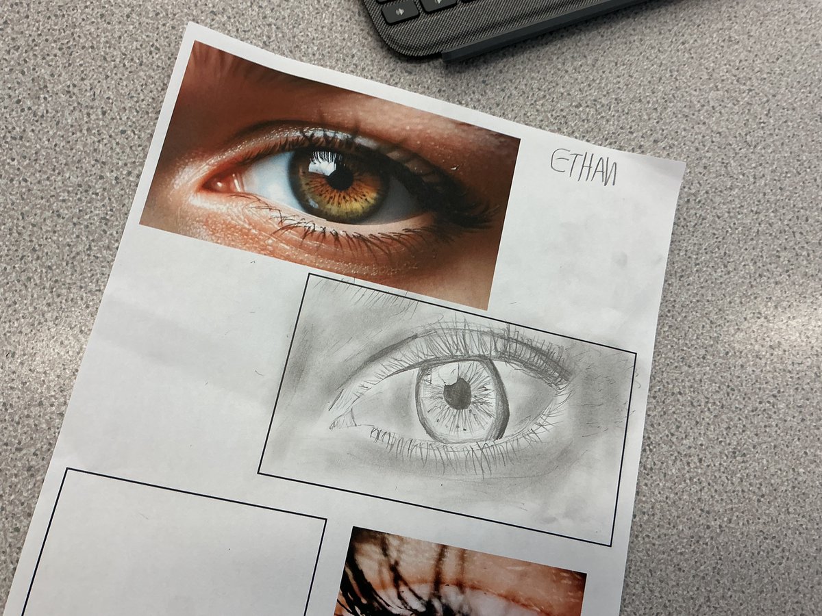 UnsworthAcademy's tweet photo. Eyes on the details - our Art Club students had a fantastic time practicing how to draw realistic eyes! Their excitement and creativity really shined through; what amazing work! #ArtClub #Creative #TeamUnsworth https://t.co/mfrHIZ1C9R