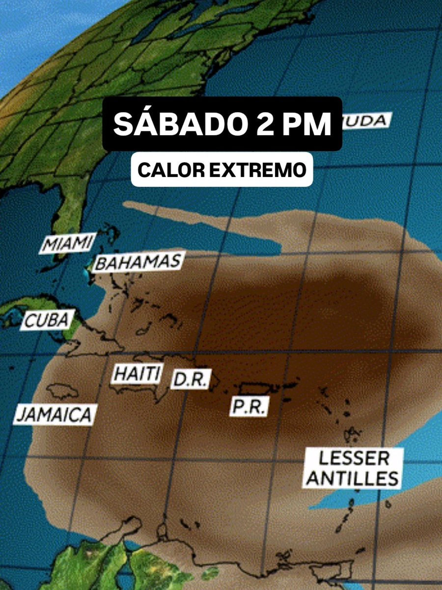 JeanSuriel's tweet photo. 🔴🔴ADVERTENCIA | Una ola de calor intenso se establecerá en las próximas horas en República Dominicana y permanecerá hasta el martes, con elevadas temperaturas y sensación térmica extrema: además, ya llegó al país de manera anticipada la nube sahariana número 20, incrementando los procesos alérgicos y tornando el firmamento brumoso.

🔴Faltan 12 días para finalizar el verano 2026, pero el calor tropical permanecerá en nuestra región del Caribe durante las próximas seis semanas: esto se deberá a la influencia combinada del fenómeno el niño y el cambio climático.

Sigue ⬇️