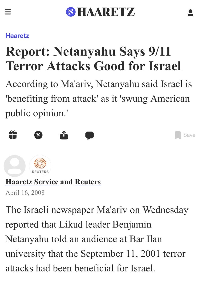 MaxBlumenthal's tweet photo. 9/11 is always a happy day for Netanyahu https://t.co/lYFjB7CigA