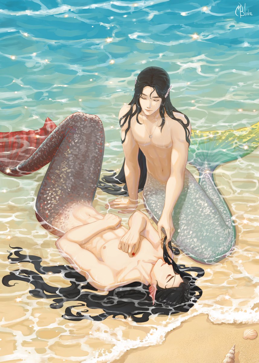 MBlakeArt's tweet photo. A leftover piece of summer🏝️🐚
#TGCF #huacheng #xieliang https://t.co/kGL8M0ky8z