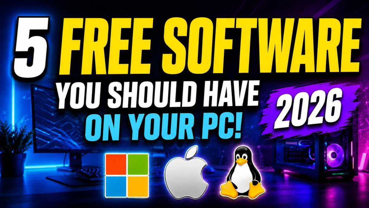 BrettInTech's tweet photo. 5 Free Software You Should Have on Your PC! 2026
Watch Here: https://t.co/wf3SS46P2H https://t.co/8AY4LgESjZ